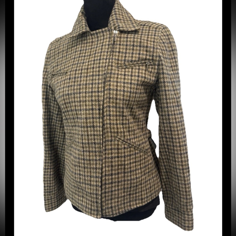 Lauren Ralph Lauren Vintage 100% Wool Houndstooth Jacket Blazer Womens Size 4 - Picture 1 of 14